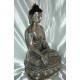 Buddha in Earth Touching Pose Statue: Silver, Nepal, 20th Century 