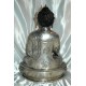 Buddha in Earth Touching Pose Statue: Silver, Nepal, 20th Century 