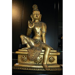 Buddha Avalokiteshvara (relaxed pose) Statue: Shikshin Monastery, Tibet, 21st Century