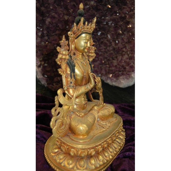 Manjushri Statue: Gold, Nepal, 21st Century