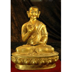 Great Tibetan Sage ‘A’ Tsonghapa Statue: Copper, Tibet, 20th Century