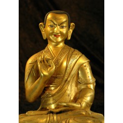 Great Tibetan Sage ‘A’ Tsonghapa Statue: Copper, Tibet, 20th Century