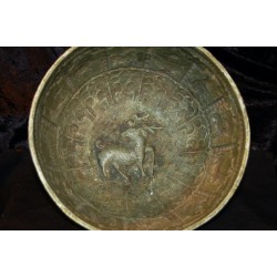 Zodiac Offering / Incense Bowl: Coin Silver, Nepal, 19th Century