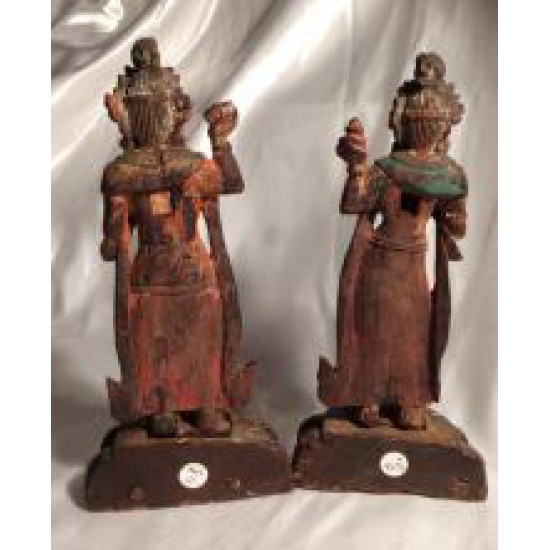 Dakini Statues: Yeshe Tsogyal & Tashi Kyedren, Tibet, 18th Century