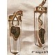 Moldavite & Quartz Silver Pendants: New