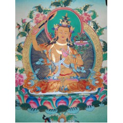 Manjushri Thangka: Buddha of Wisdom, Bhutan, 20th Century