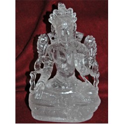 White Tara Goddess Statue: Quartz, India, New
