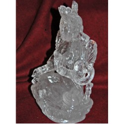 White Tara Goddess Statue: Quartz, India, New