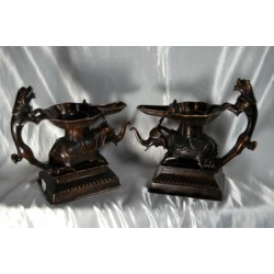 Elephant Temple Oil Lamp Set