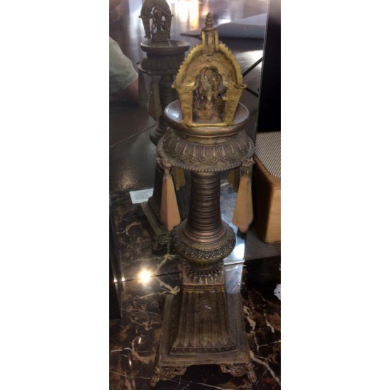 Temple Oil Lamp: Manjushri, 19th Century