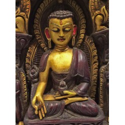 Medicine Buddha Statue: Wooden, Bhutan, 20th Century