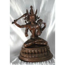 Manjushri Statue: Bodhisattva of Wisdom, Tibet, 20th Century