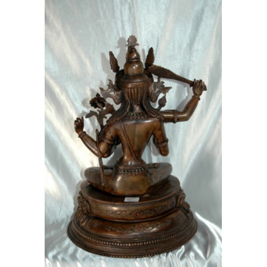 Manjushri Statue: Bodhisattva of Wisdom, Tibet, 20th Century