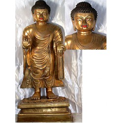 Standing Buddha Statue: Tibet, 19th Century