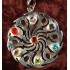 Pendant: Shiva Wheel of Fire with Chakra Stones