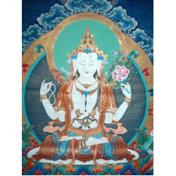 Chenrezig Thangka: Bhutan, 20th Century