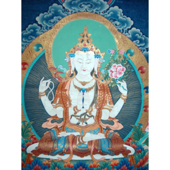 Chenrezig Thangka: Bhutan, 20th Century