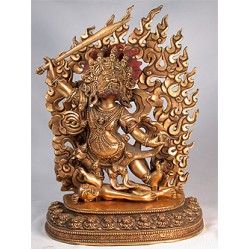 Khadga Pani Statue: Gold/Copper, Nepal, 20th Century