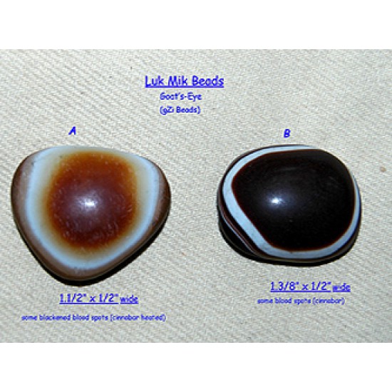 DZi (gZi) Beads: New, ‘Luk Mik’ (goat’s eye)