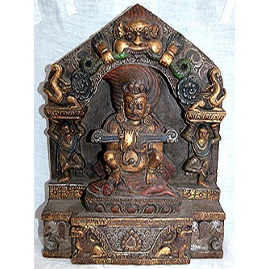 Mahakala Stone Statue: Mantra Empowered, Nepal, 20th Century