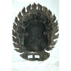 Mahakala Wall Mask: Bronze, Tibet, 18th Century