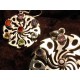 Silver Shiva Wheel Earrings & Pendant Set