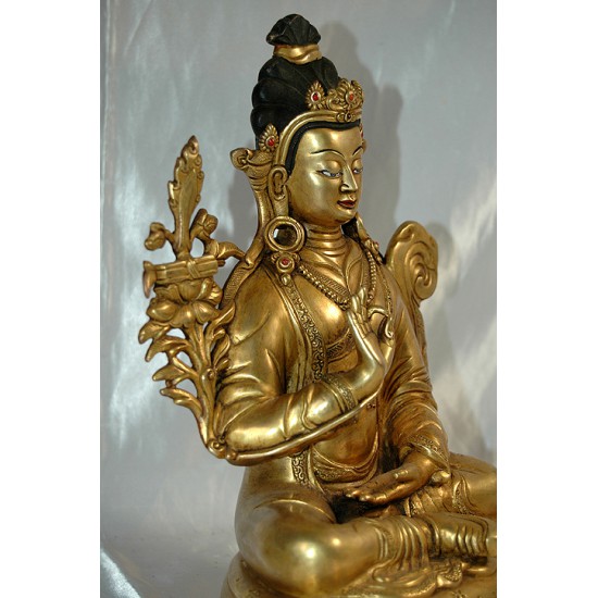 Manjushri Statue: Tibetan,19th Century