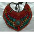 Tibetan Turquoise Coral Beaded Neckplate Necklace #1